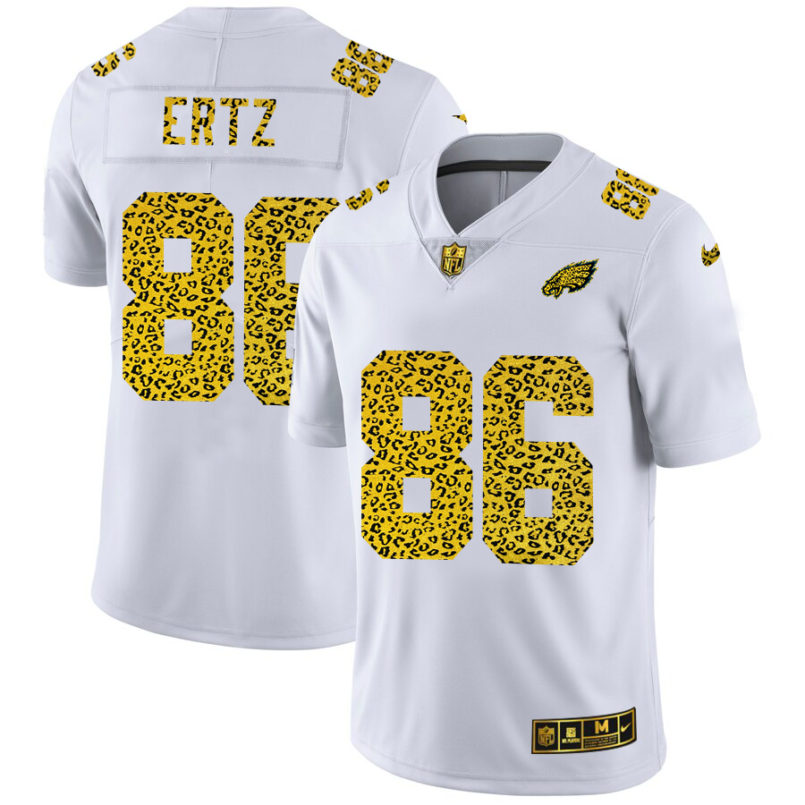Philadelphia Eagles #86 Zach Ertz Men Nike Flocked Leopard Print Vapor Limited NFL Jersey White